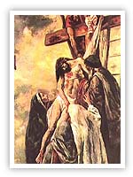 Artist's depiction of Hazrat Isa on the cross.