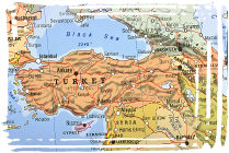 Map of Turkey. Illustration copyrighted.